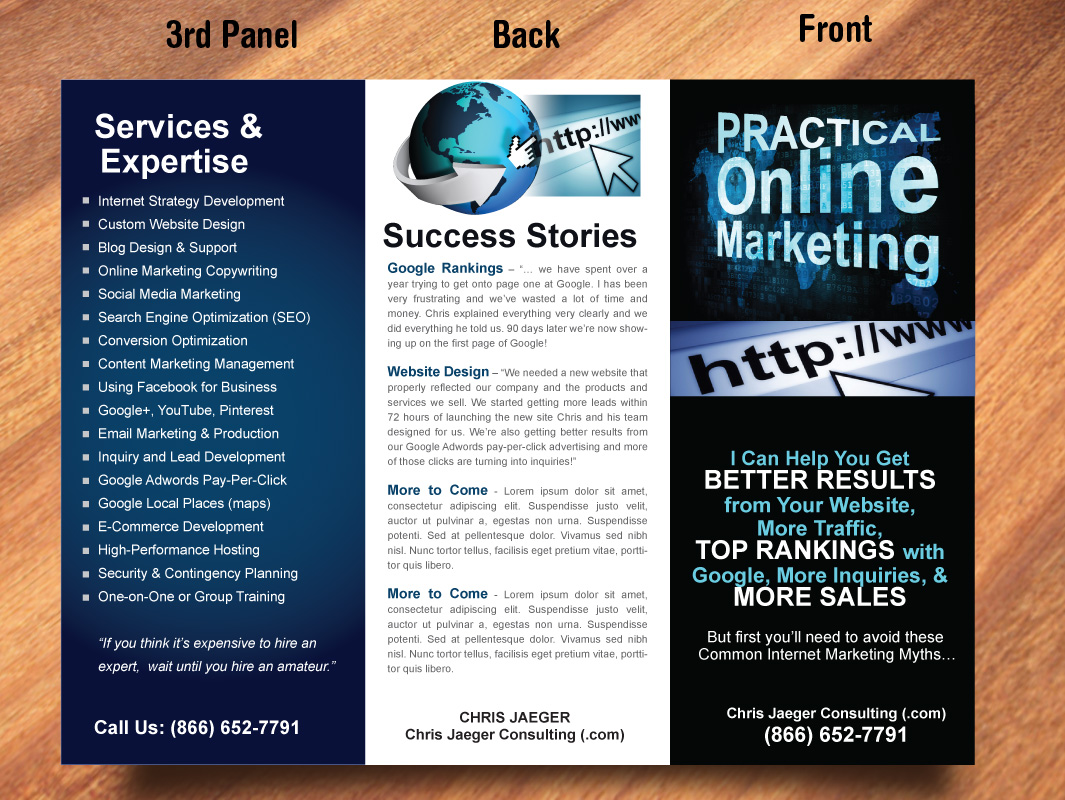 Brochure Design by Sbss for Chris Jaeger Consulting / Practical Online Marketing | Design #1742877