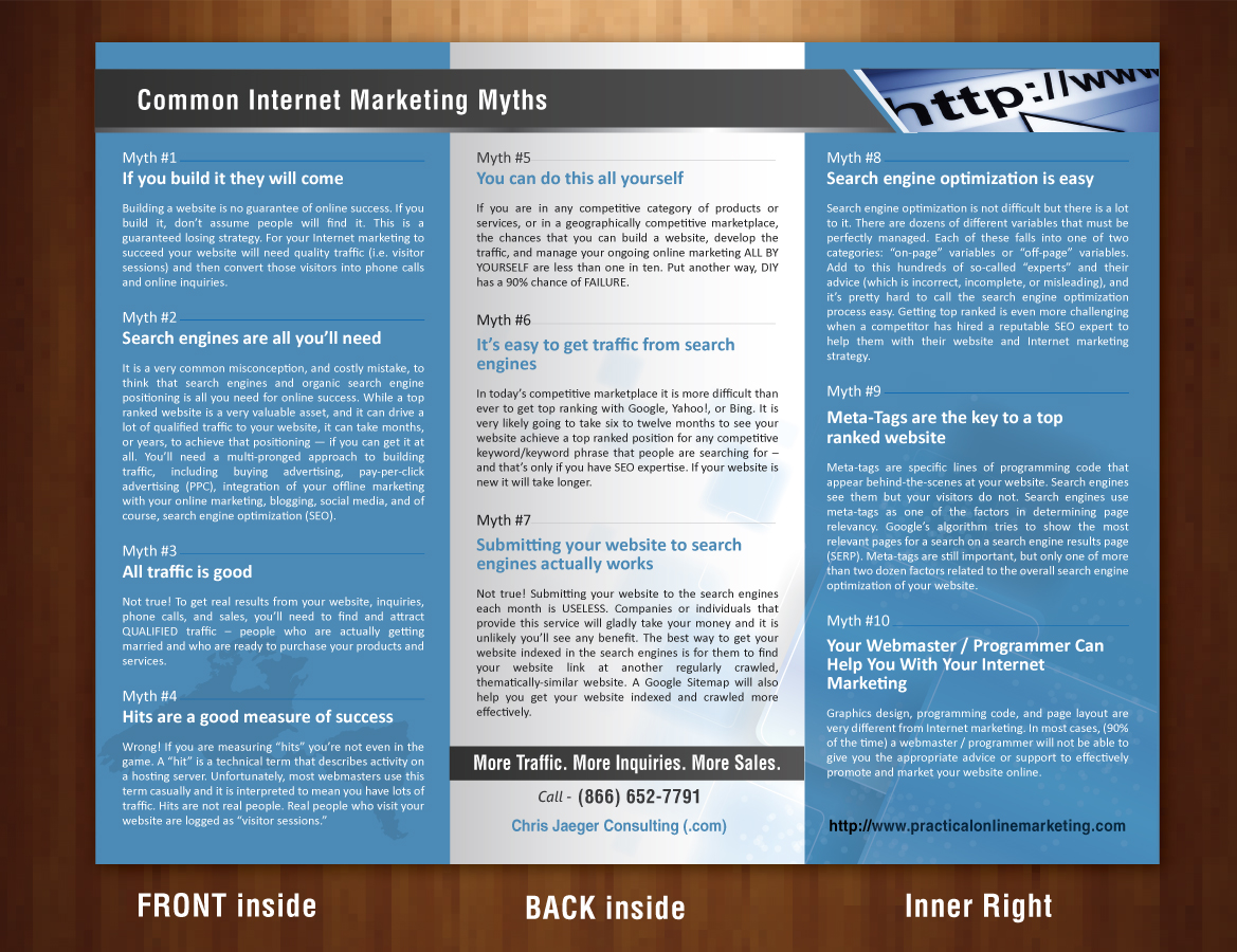 Brochure Design by Sbss for Chris Jaeger Consulting / Practical Online Marketing | Design #1746609