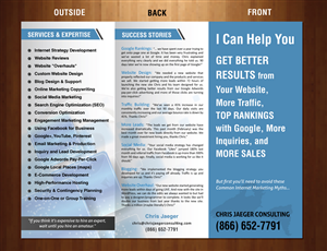 9x12 Business Brochure, 3 fold, for Internet Marketing Company | Brochure Design by Sbss