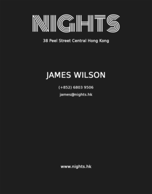 Business Card Design by PennYu for Nights | Design: #6696045