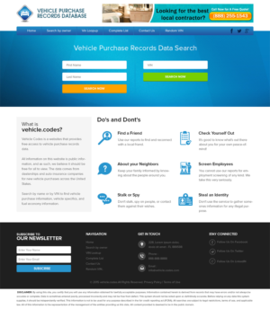 Web Design by RupalTechno for vehicle codes | Design: #6868576