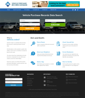 Web Design by RupalTechno for vehicle codes | Design: #6868722