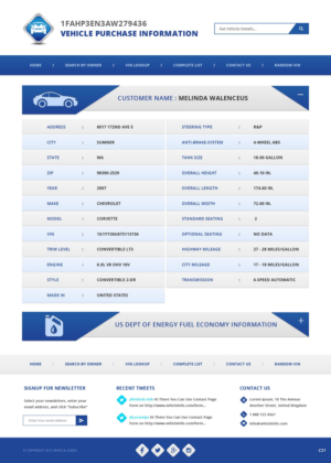 Web Design by pb for vehicle codes | Design #6741292