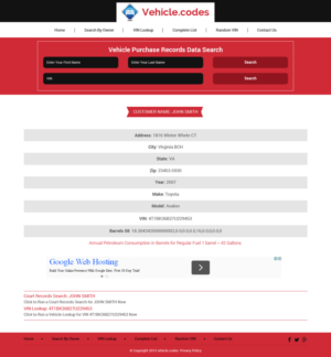 Web Design by Sujit Banerjee for vehicle codes | Design #6738609