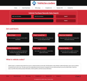 Web Design by Sujit Banerjee for vehicle codes | Design: #6738610