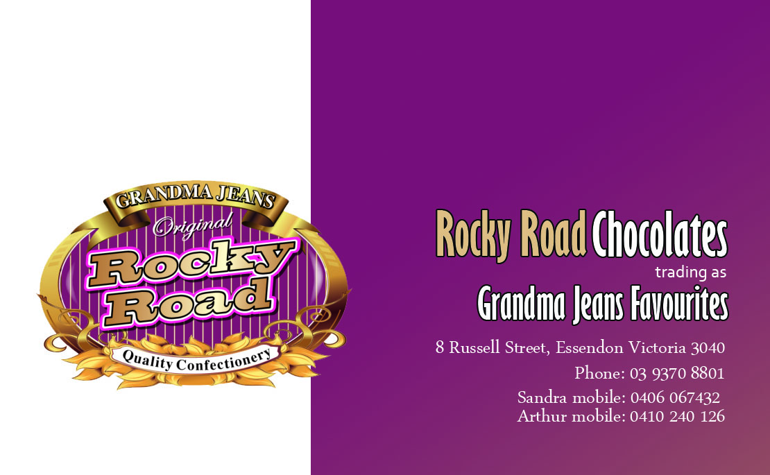 Business Card Design by SarahQ for rocky road chocolates | Design #1744067