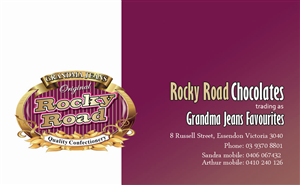 Business Card Design by SarahQ for rocky road chocolates | Design: #1744067
