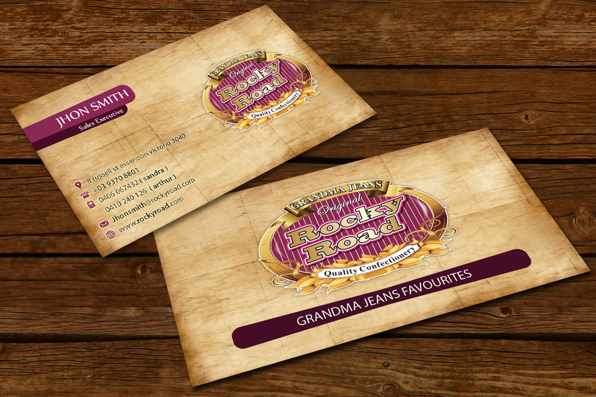 Visitenkarten-Design von Akwebdesigner für rocky road chocolates | Design #1749826