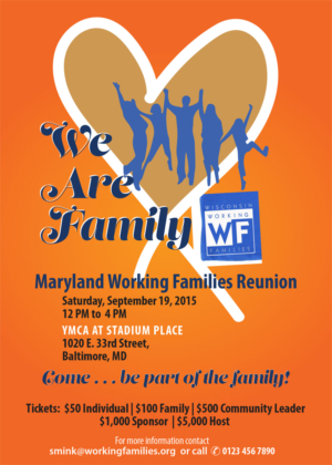 Einladungs-Design von Venus L. Penaflor für Maryland Working Families | Design #6727014