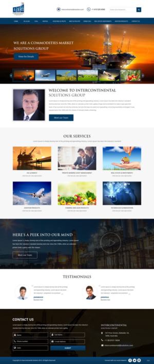 Web-Design von pb für Intercontinental Solutions Group | Design: #6787525