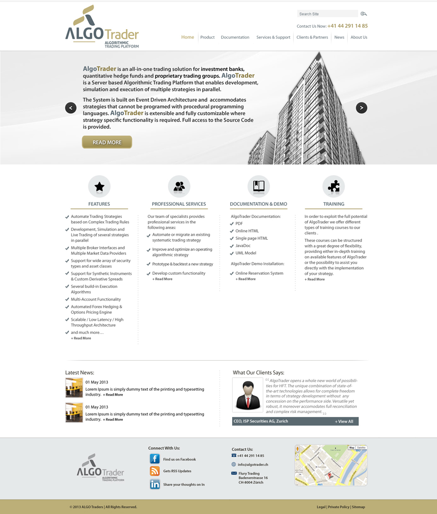 Design Wordpress par Kreative Ideaz pour AlgoTrader AG | Design #1768302