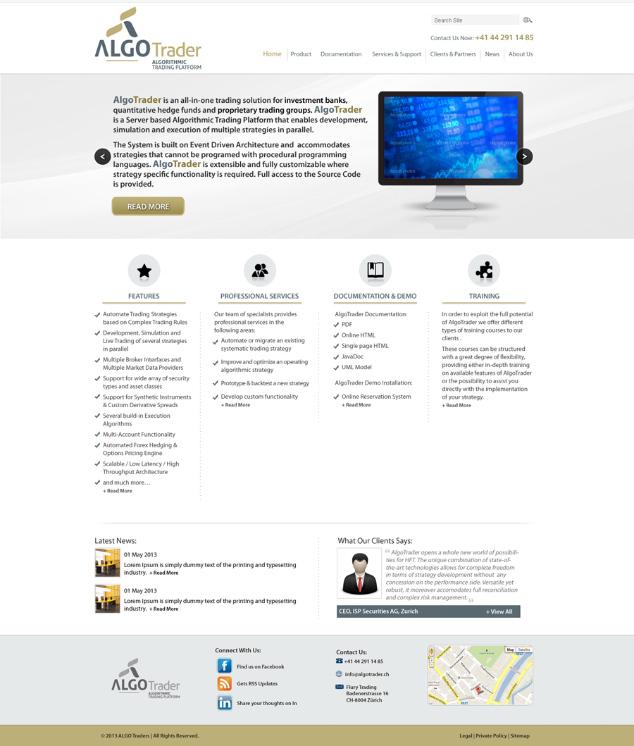 Wordpress Design by Kreative Ideaz for AlgoTrader AG | Design #1768359