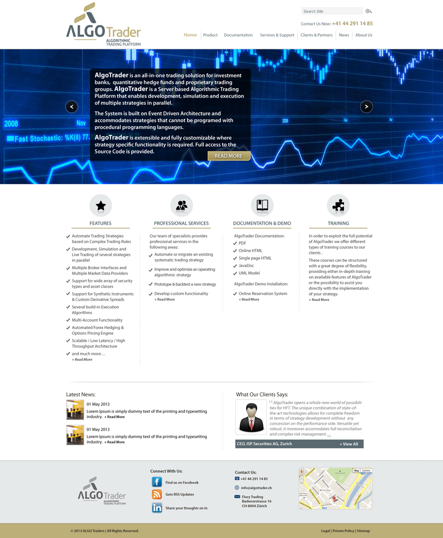 Design Wordpress par Kreative Ideaz pour AlgoTrader AG | Design #1768456