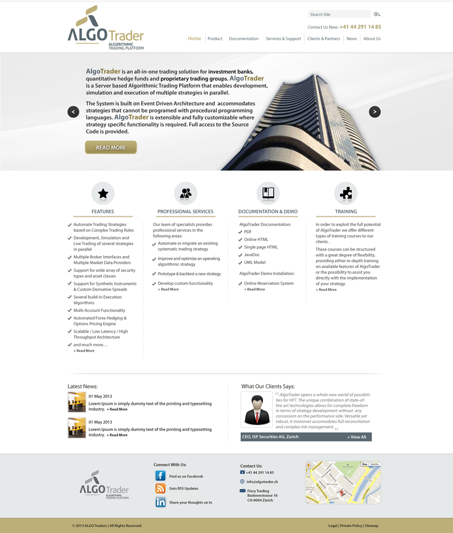 Wordpress Design by Kreative Ideaz for AlgoTrader AG | Design #1772142