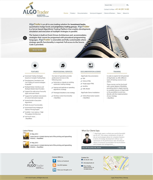 Wordpress Design by Zainab Enterprises for AlgoTrader AG | Design #1772142