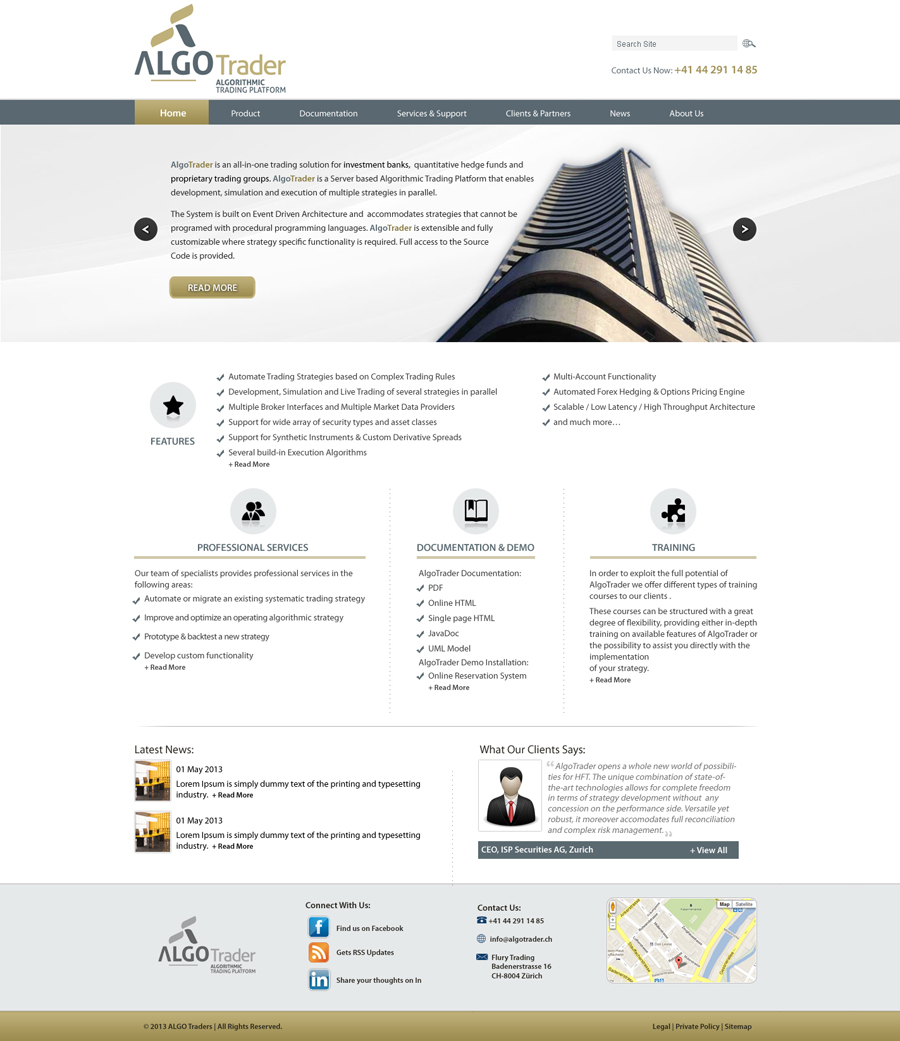 Design Wordpress par Kreative Ideaz pour AlgoTrader AG | Design #1783817