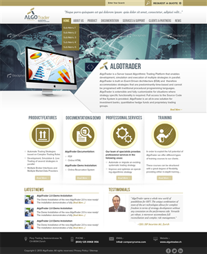 Wordpress Design by Mayank Patel for AlgoTrader AG | Design #1759104