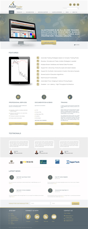 Wordpress Design by Desire Design Solutions for AlgoTrader AG | Design #1771065