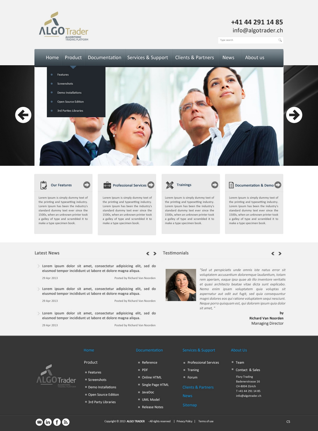 Design Wordpress par pb pour AlgoTrader AG | Design #1748257
