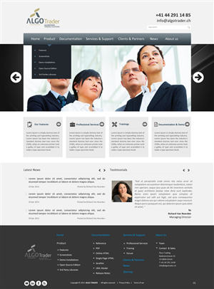 Wordpress Design by pb for AlgoTrader AG | Design: #1748257