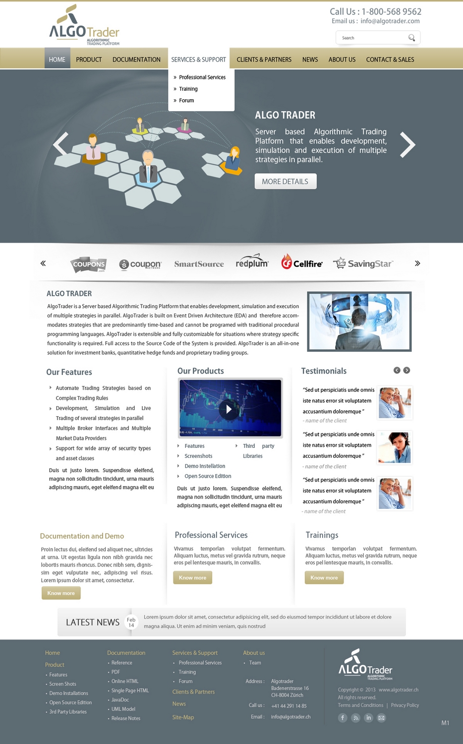 Wordpress Design by pb for AlgoTrader AG | Design #1748259