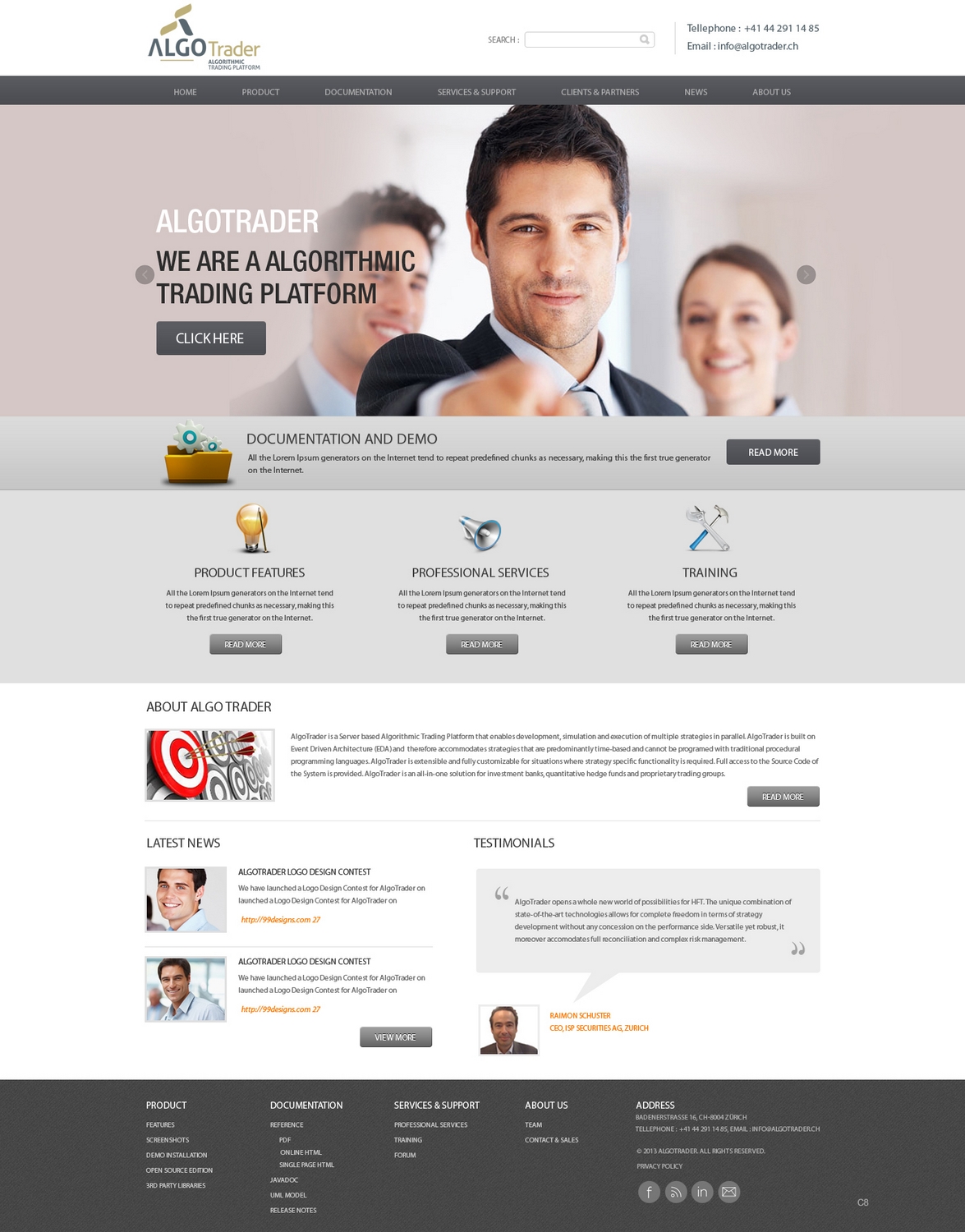 Wordpress Design by pb for AlgoTrader AG | Design #1748262
