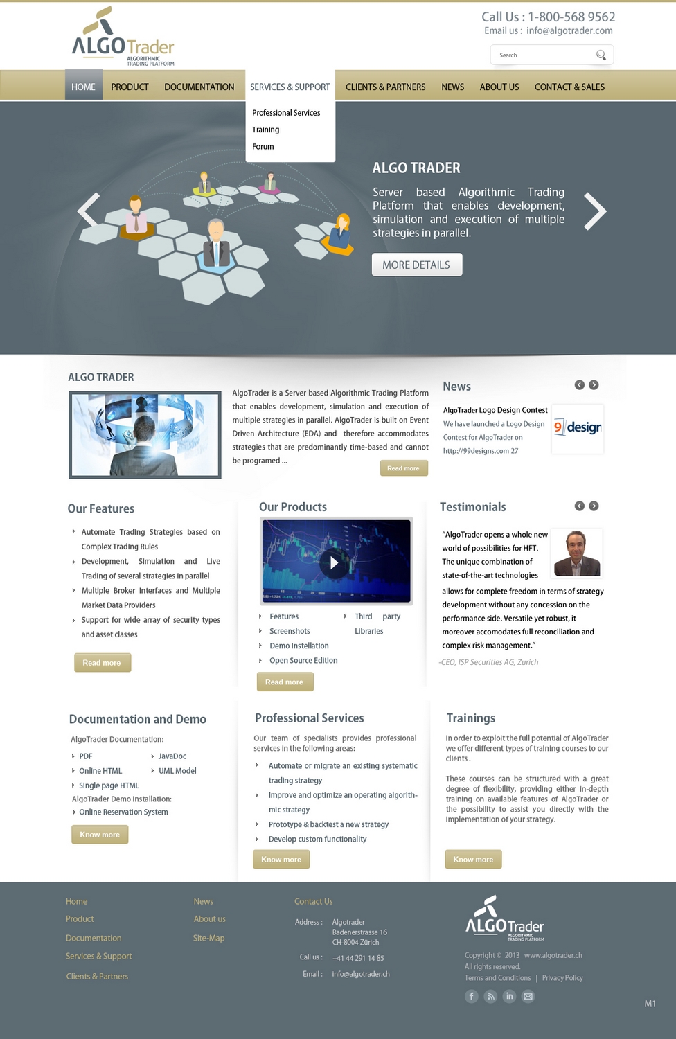 Wordpress Design by pb for AlgoTrader AG | Design #1758416
