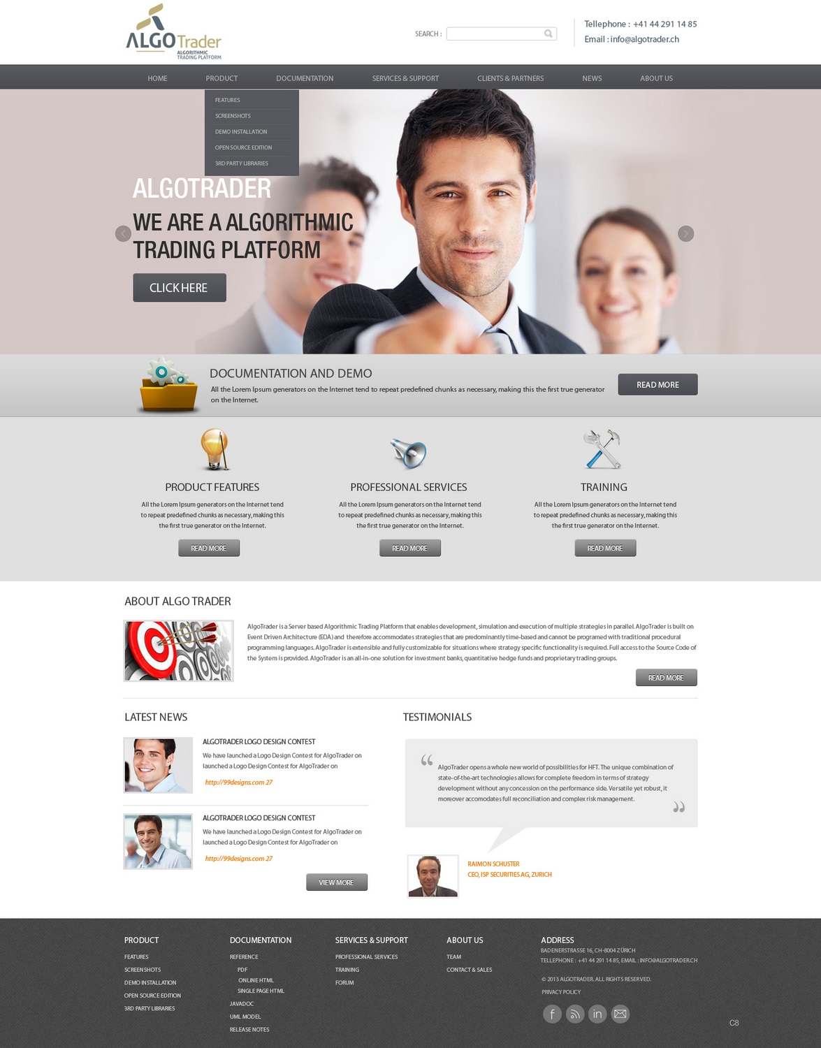 Diseño Wordpress por pb para AlgoTrader AG | Diseño #1758421