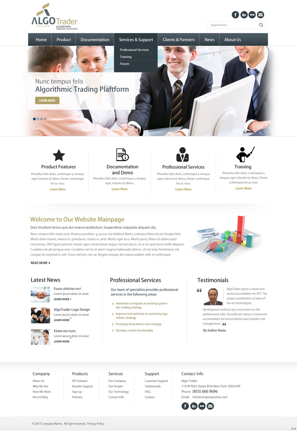 Wordpress Design by pb for AlgoTrader AG | Design #1758426