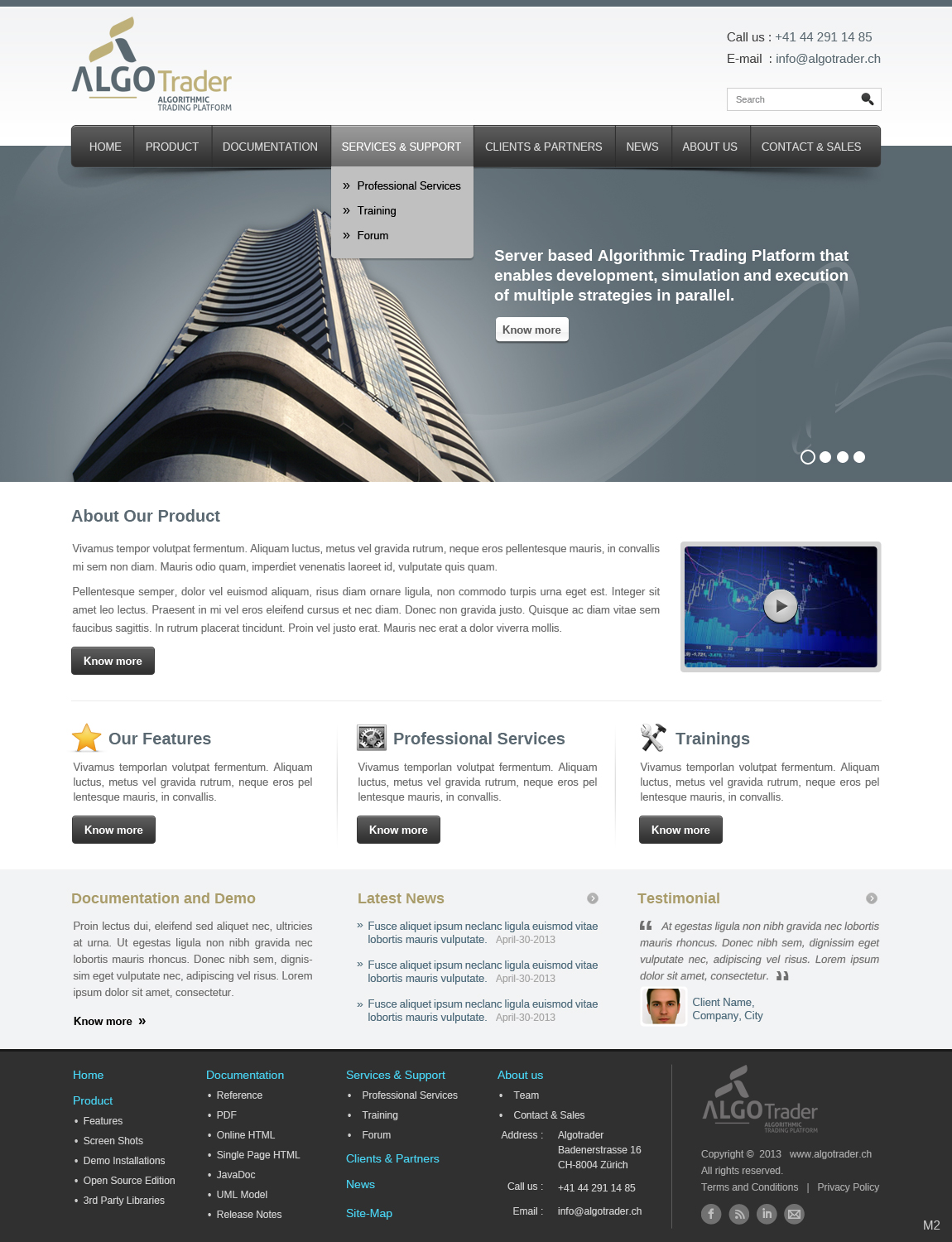 Wordpress Design by pb for AlgoTrader AG | Design #1758428