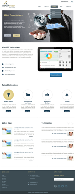 Wordpress Design by Harpreet Singh for AlgoTrader AG | Design: #1773018