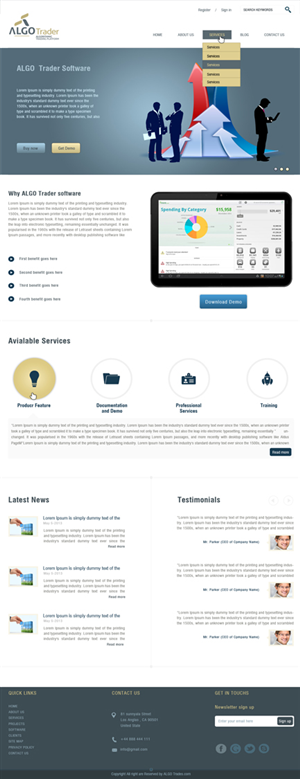 Wordpress Design by Harpreet Singh for AlgoTrader AG | Design: #1773260