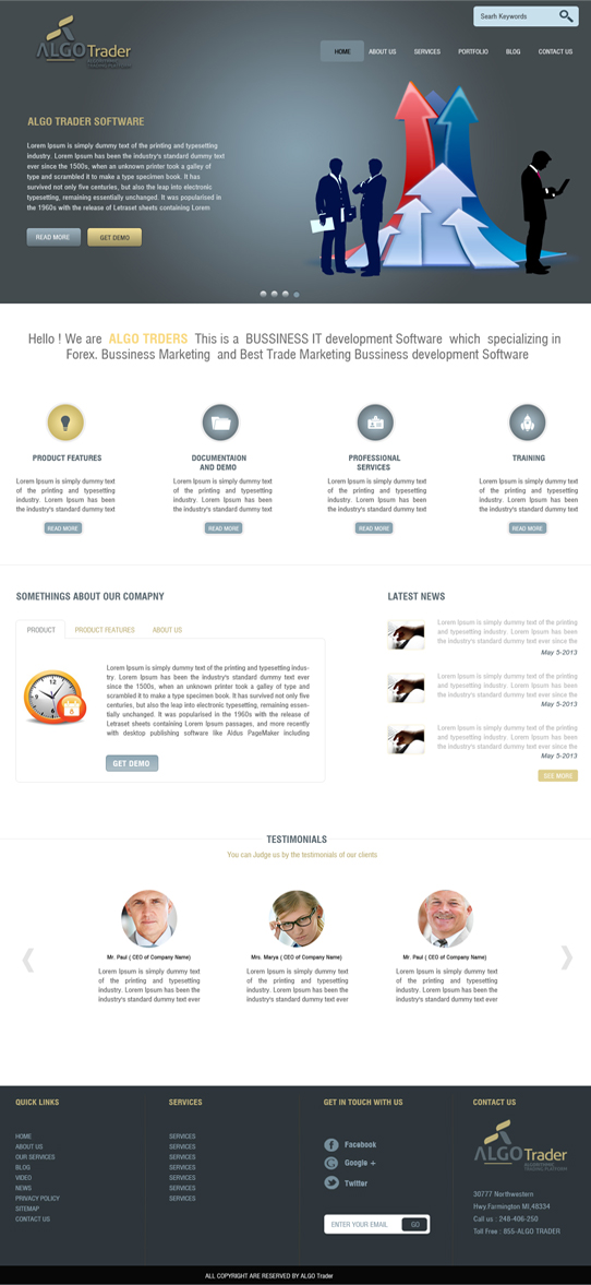 Wordpress Design by Harpreet Singh for AlgoTrader AG | Design #1773450