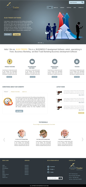 Wordpress Design by Harpreet Singh for AlgoTrader AG | Design: #1773450