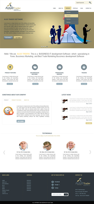 Wordpress Design by Harpreet Singh for AlgoTrader AG | Design: #1773468