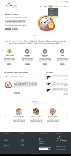 Wordpress Design by Harpreet Singh for AlgoTrader AG | Design: #1773739