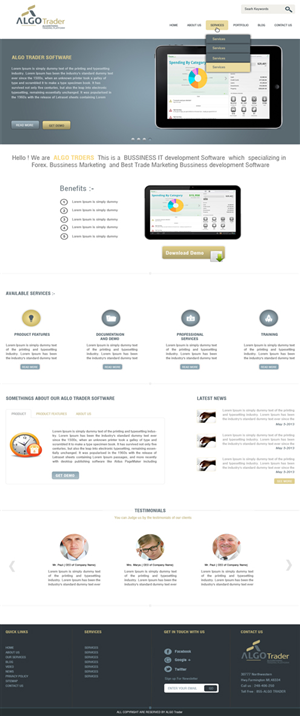 Wordpress Design by Harpreet Singh for AlgoTrader AG | Design: #1773884