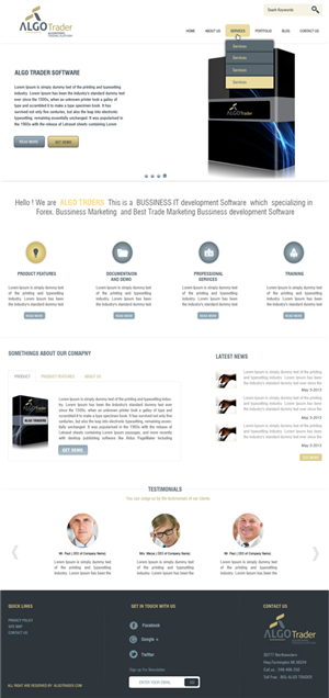Wordpress Design by Harpreet Singh for AlgoTrader AG | Design: #1774190