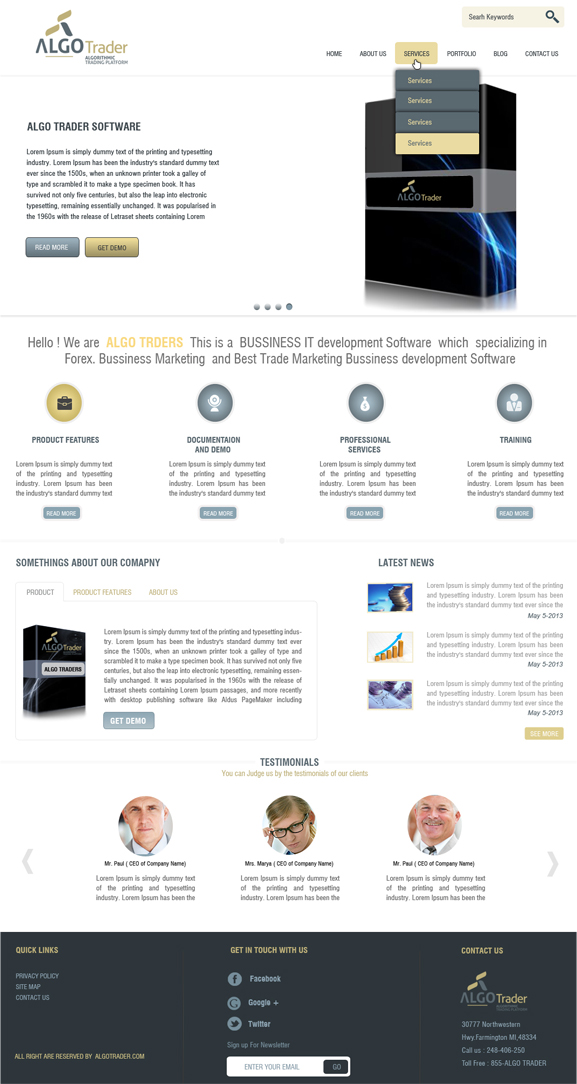 Wordpress Design by Harpreet Singh for AlgoTrader AG | Design #1775065