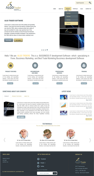 Wordpress Design by Harpreet Singh for AlgoTrader AG | Design: #1775065