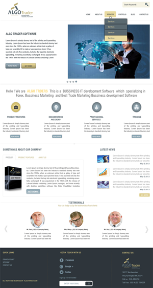 Wordpress Design by Harpreet Singh for AlgoTrader AG | Design #1775066