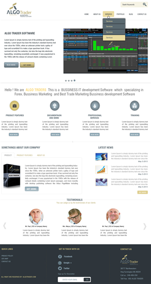 Wordpress Design by Harpreet Singh for AlgoTrader AG | Design: #1775091