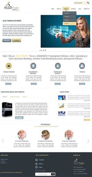 Diseño Wordpress por Harpreet Singh para AlgoTrader AG | Diseño: #1778117