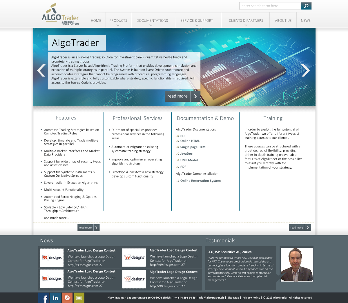 Wordpress Design by bongraster for AlgoTrader AG | Design #1763905