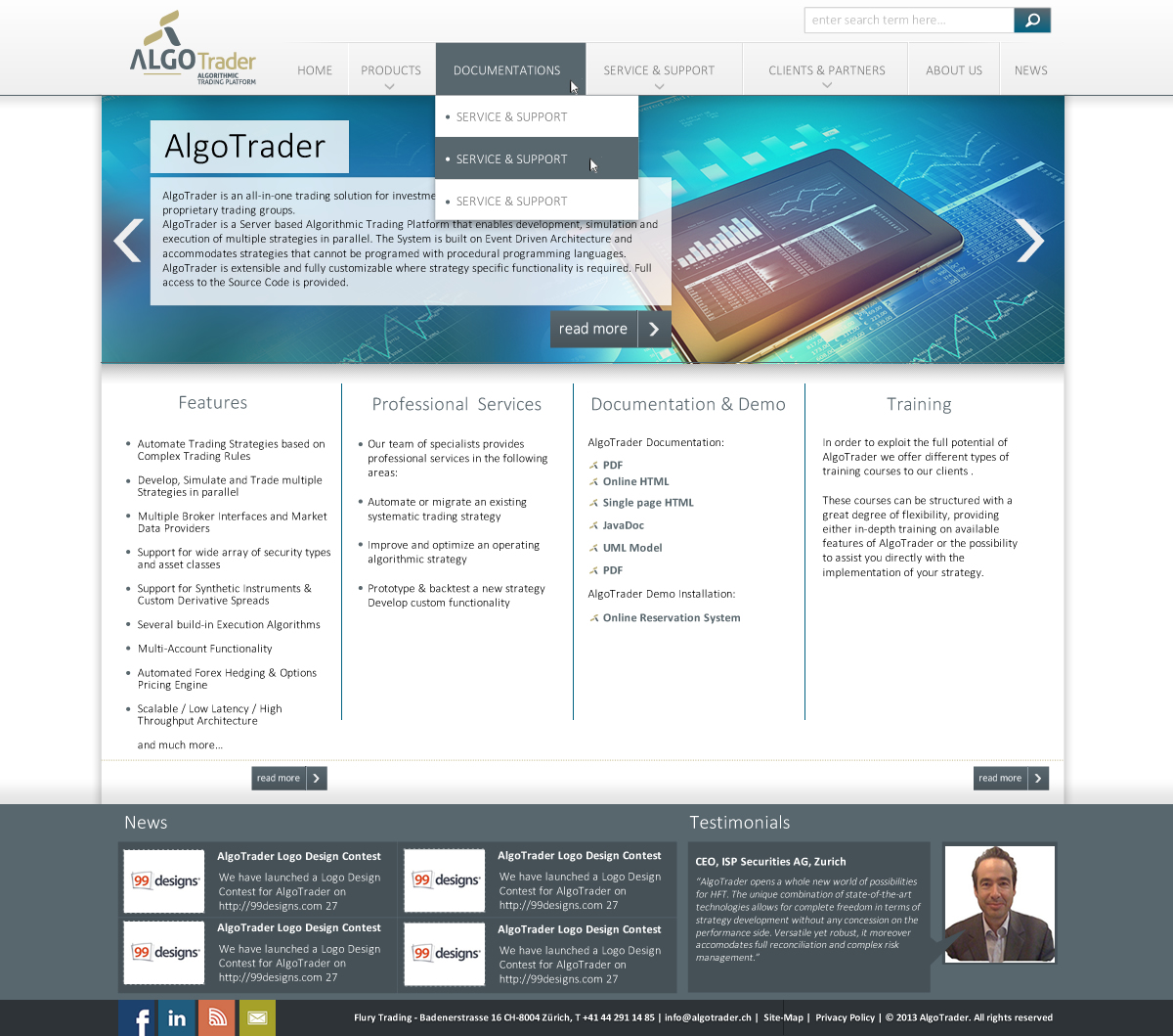 Wordpress Design by bongraster for AlgoTrader AG | Design #1763930