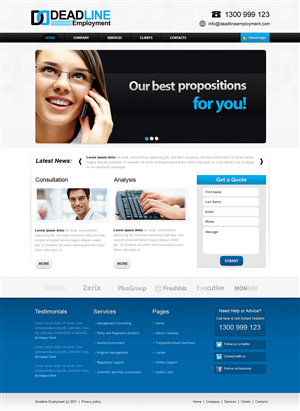 Diseño Web por Kreative Ideaz para DEADLINE SECURITY PTY LTD | Diseño: #357382