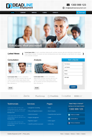Diseño Web por Kreative Ideaz para DEADLINE SECURITY PTY LTD | Diseño: #357386