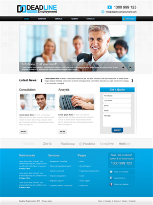 Diseño Web por Kreative Ideaz para DEADLINE SECURITY PTY LTD | Diseño: #357703