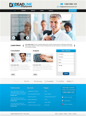 Diseño Web por Kreative Ideaz para DEADLINE SECURITY PTY LTD | Diseño: #357716