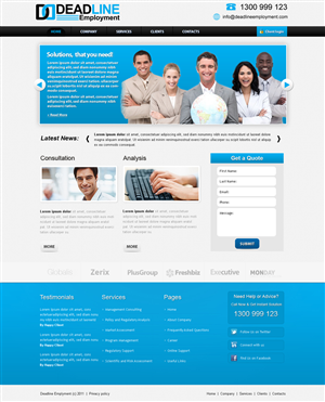 Diseño Web por Kreative Ideaz para DEADLINE SECURITY PTY LTD | Diseño: #357754